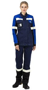 Куртка женская рабочая летняя для ИТР "Виват" NEW сине-черно-васильковая